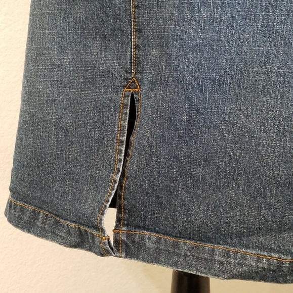 Roxy Jean 5 pocket jean skirt front slit size 9 - Picture 2 of 8